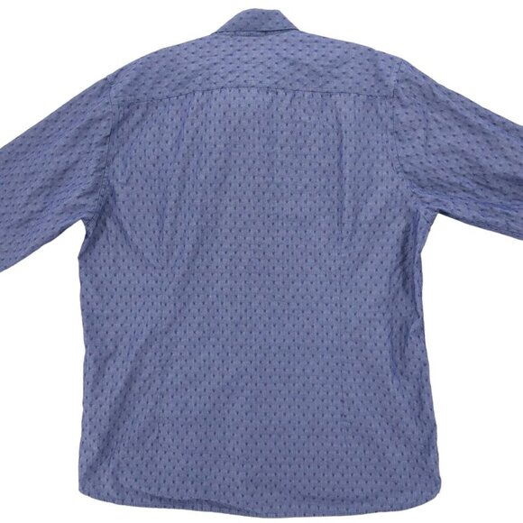 TED BAKER Blue Chambray Long Sleeve Button Down Shirt Iridescent Size M/L - Picture 5 of 10
